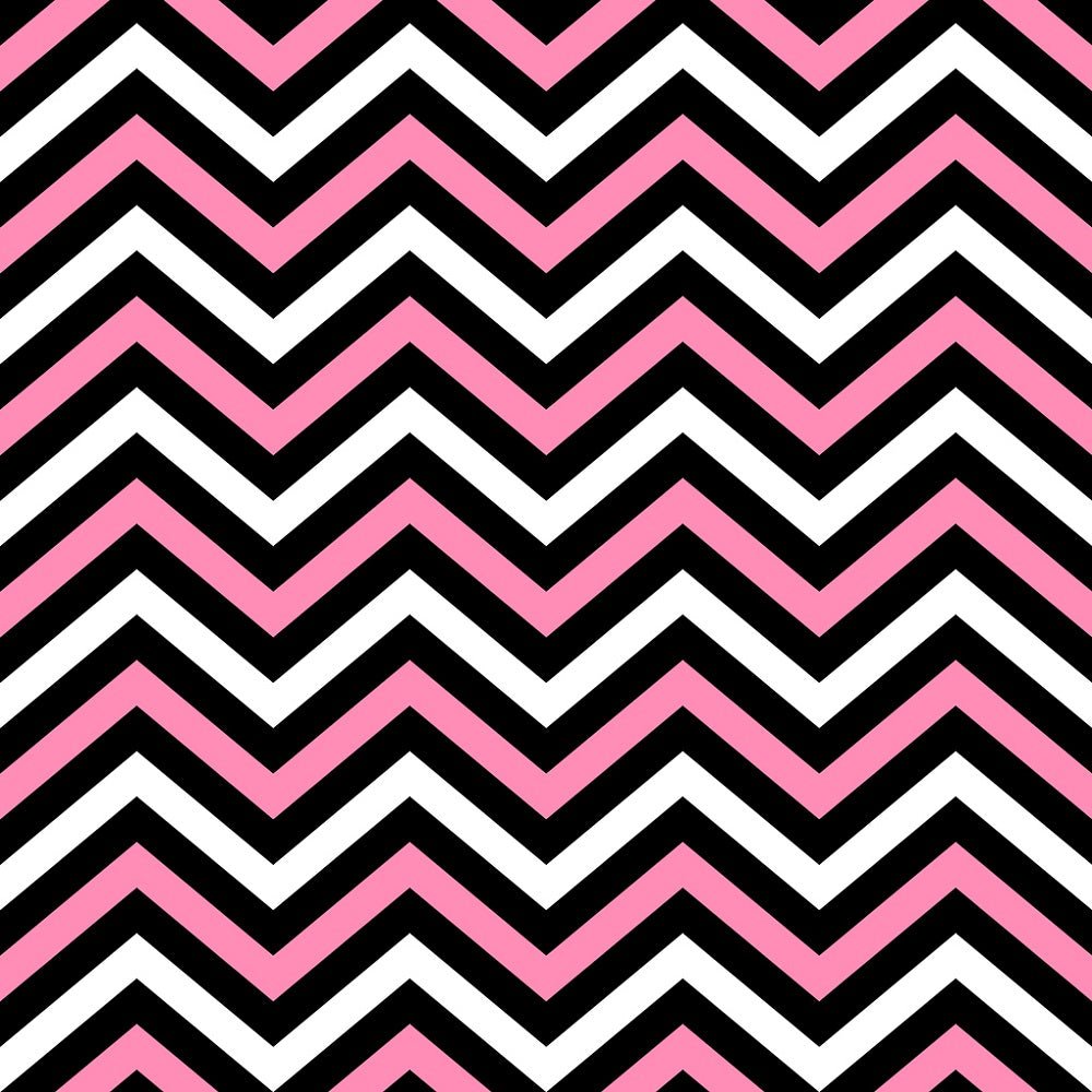 Chevron Zigzag Fabric - Pink/Black