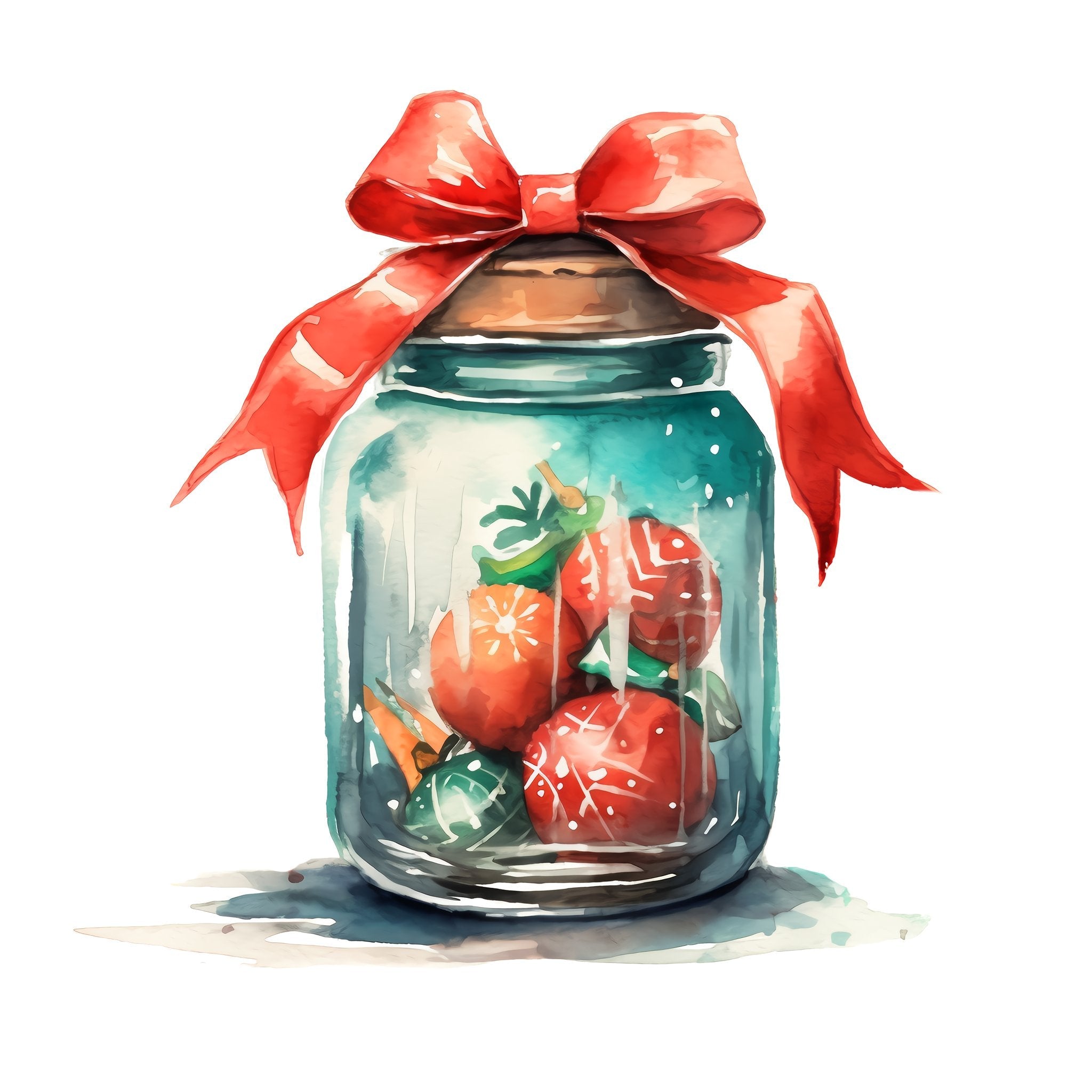 Christmas Eve Scene Jar #5 Fabric Panel