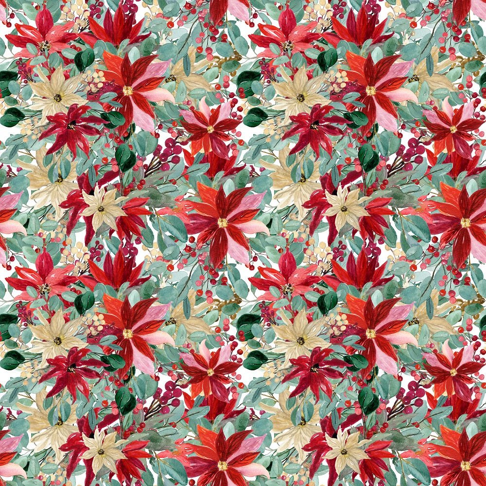 Christmas Floral Pattern #10 Fabric