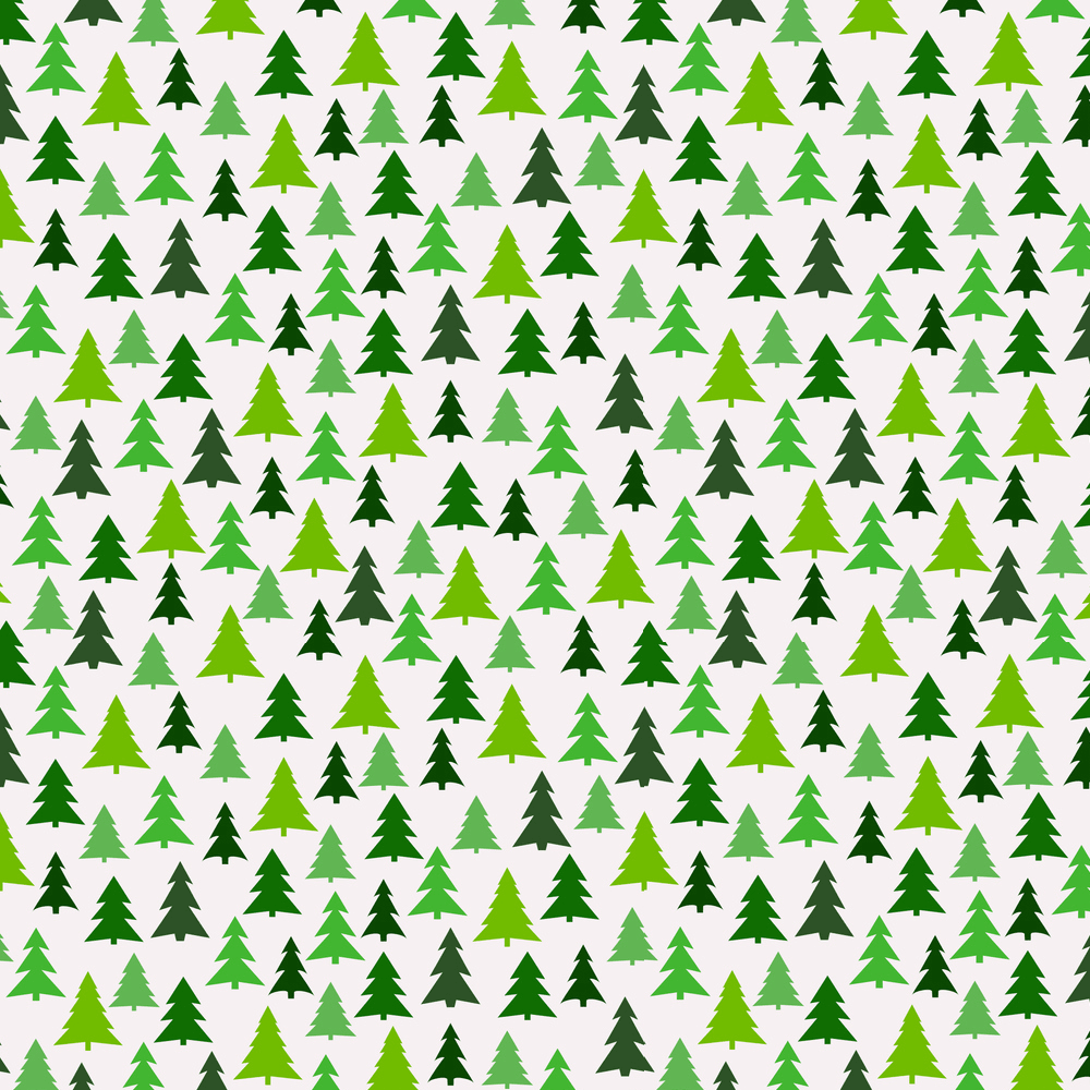 Christmas Tree Silhouette Fabric - Green