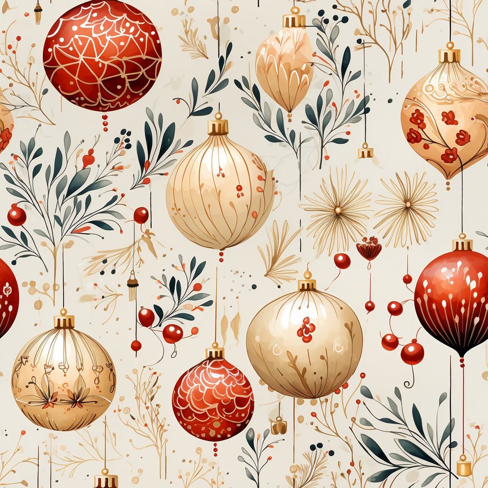 Christmas Bulbs Pattern #12 Fabric