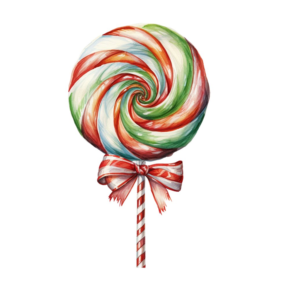 Christmas Desserts Lollipop #1 Fabric Panel