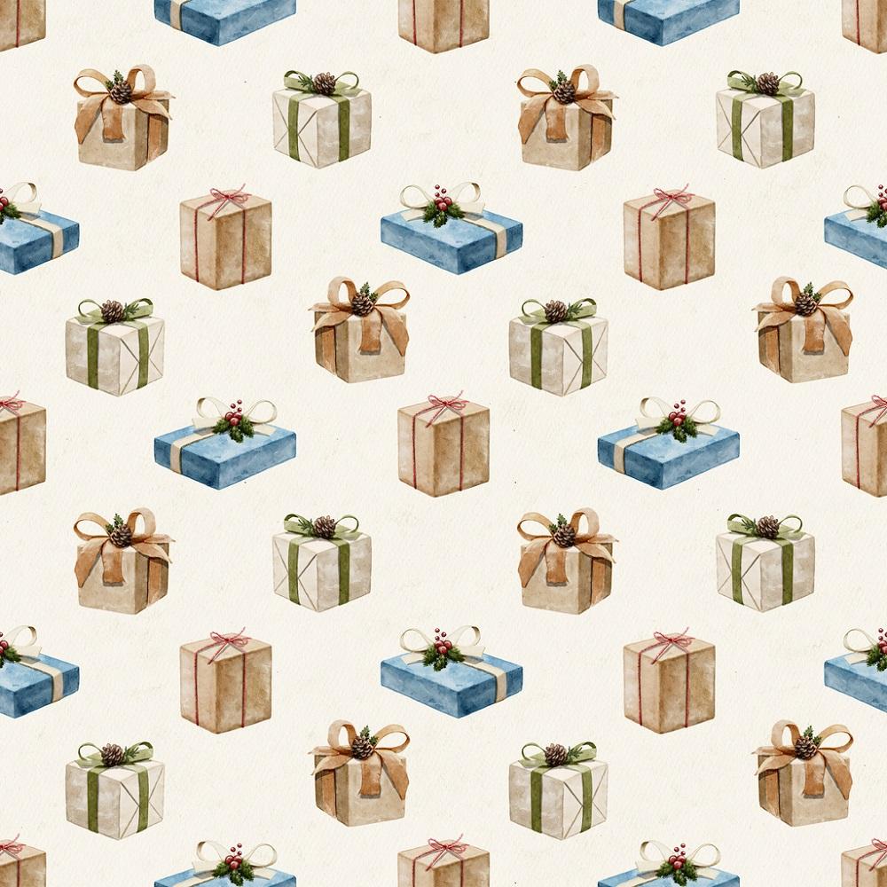 Christmas Presents Fabric - Cream