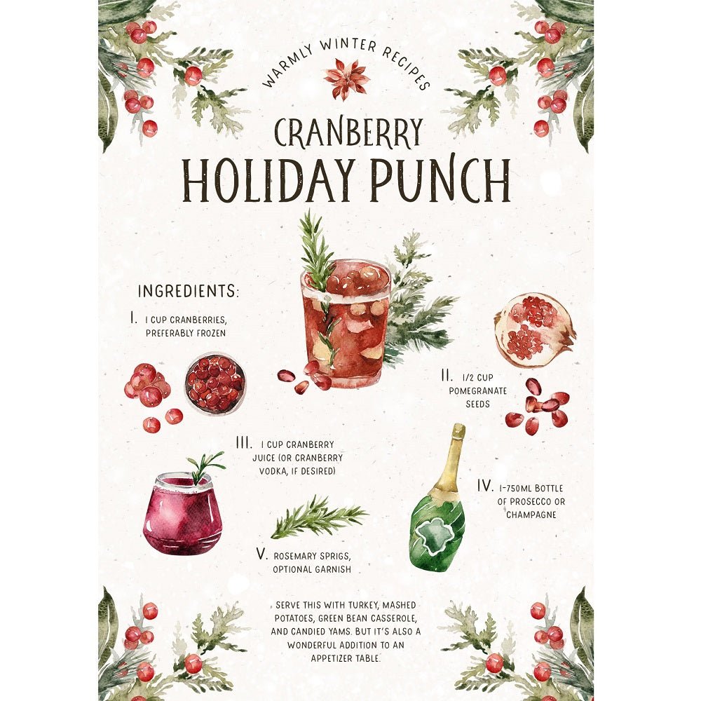 Christmas Recipe Punch Fabric Panel