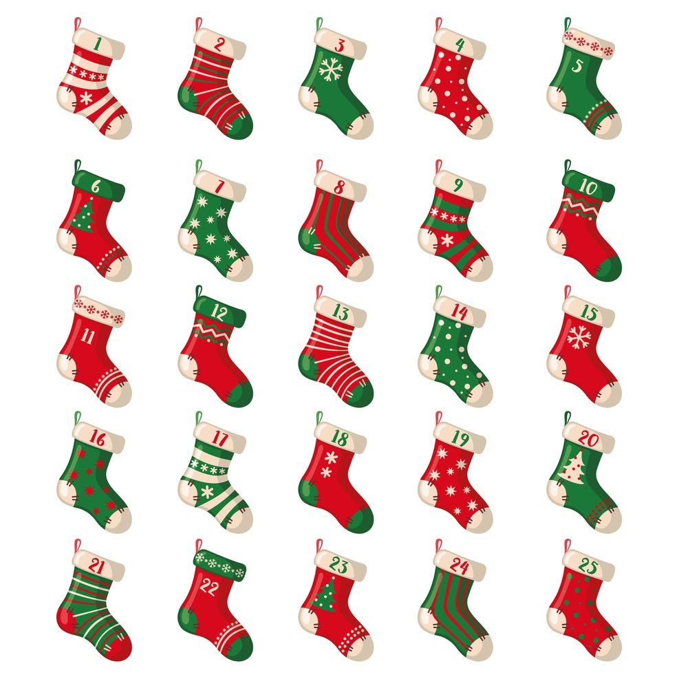 Christmas Stockings Advent Calendar Fabric Panel