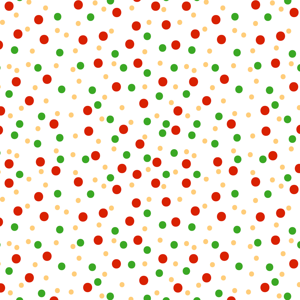 Christmas Theme Polka Dots Fabric - White
