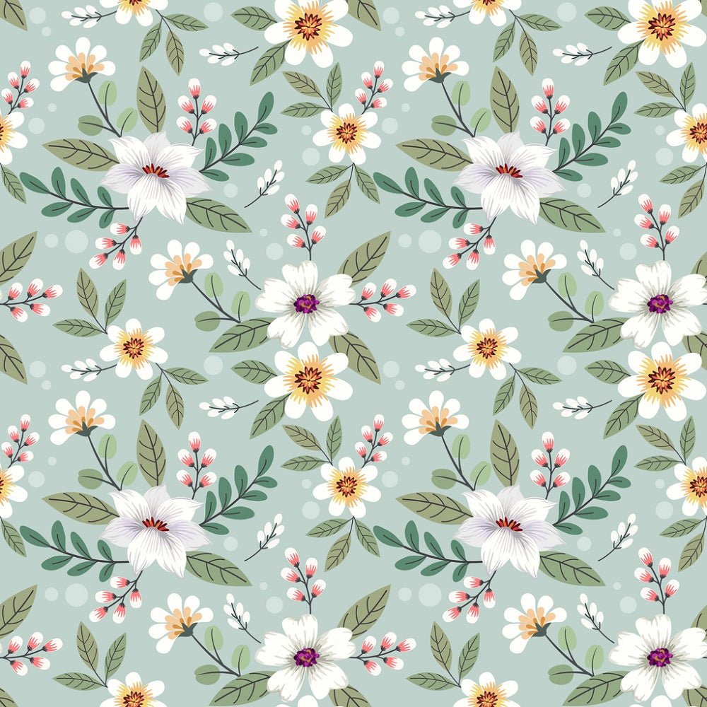 Colorful Hand Drawn Floral Allover Fabric