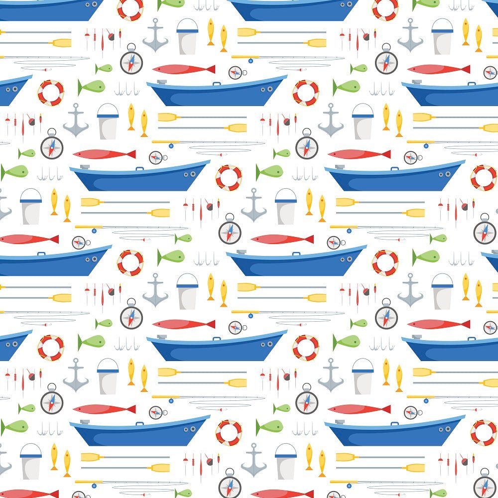 Cartoon Fishing Fabric