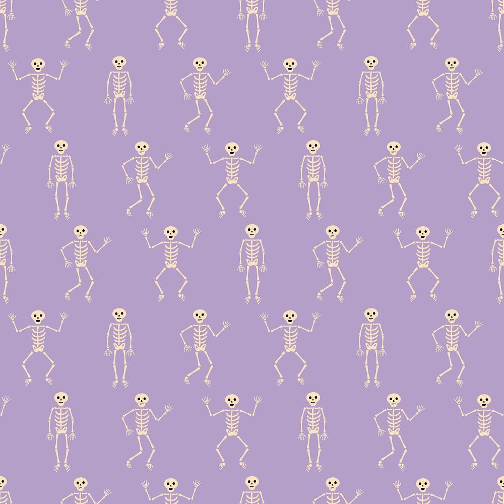 Cartoon Halloween Dancing Skeleton Fabric