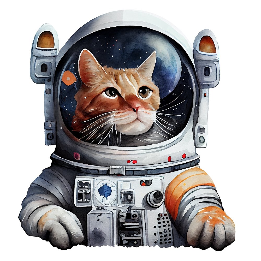 Cat Astronaut #2 Fabric Panel