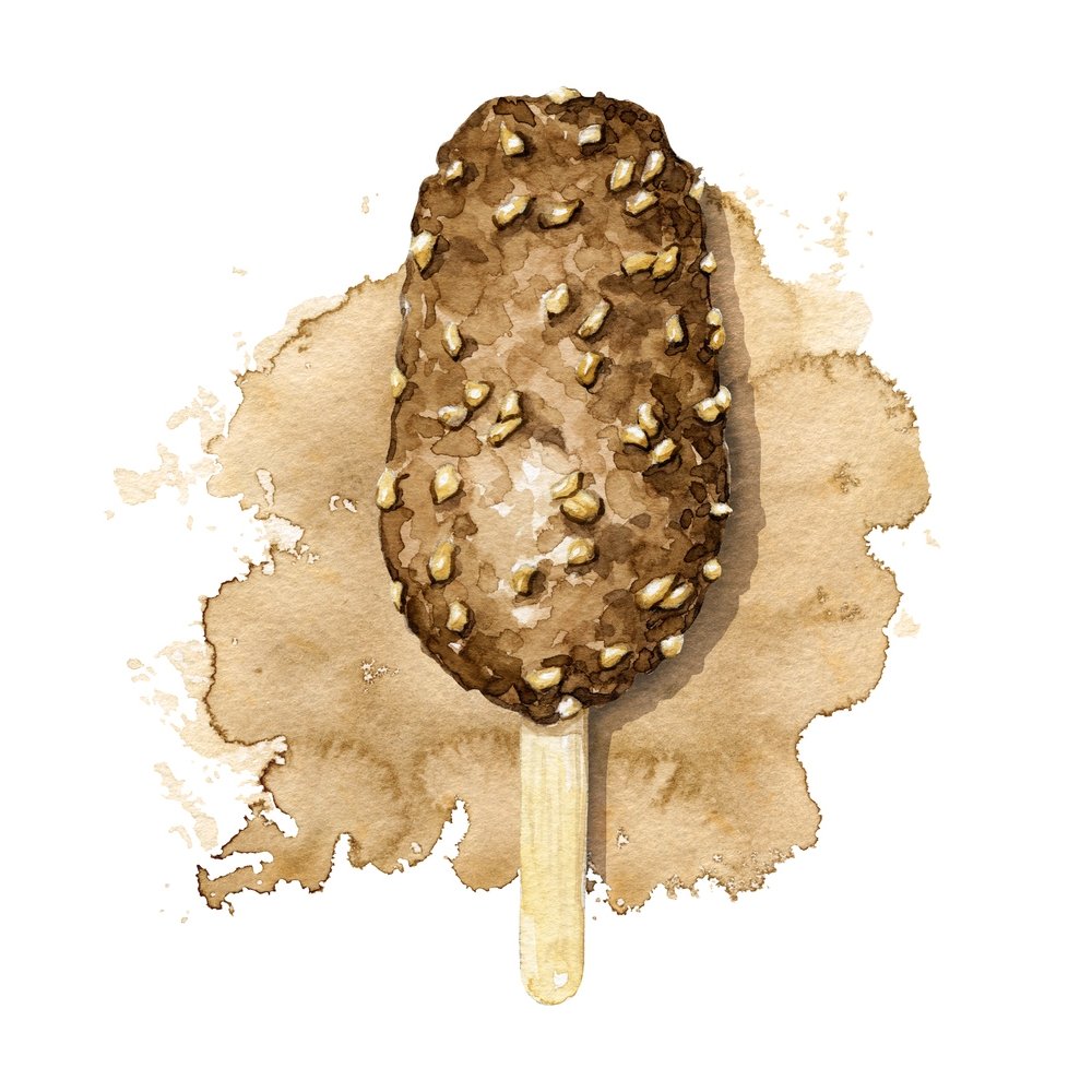 Chocolate Ice Cream Bar Fabric Panel