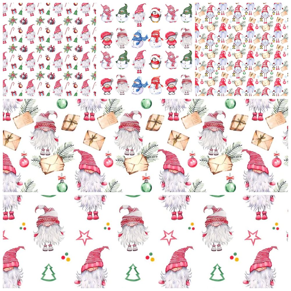 Christmas Forest Gnomes Fat Quarter Bundle - 5 Pieces