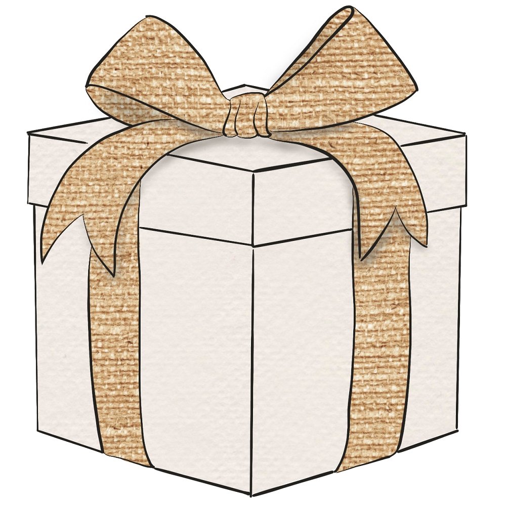 Christmas Home Gold Present Fabric Panel