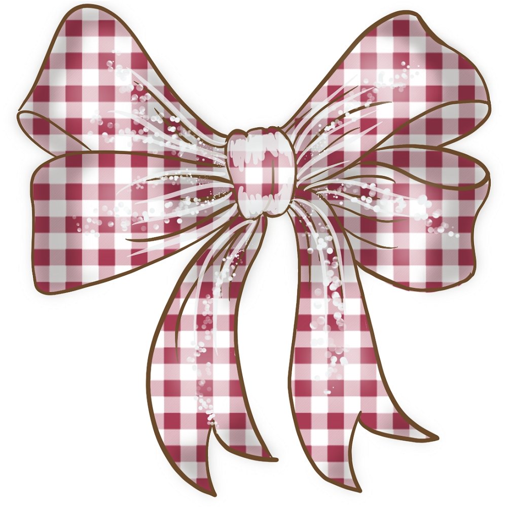 Christmas Home Plaid Bow Fabric Panel
