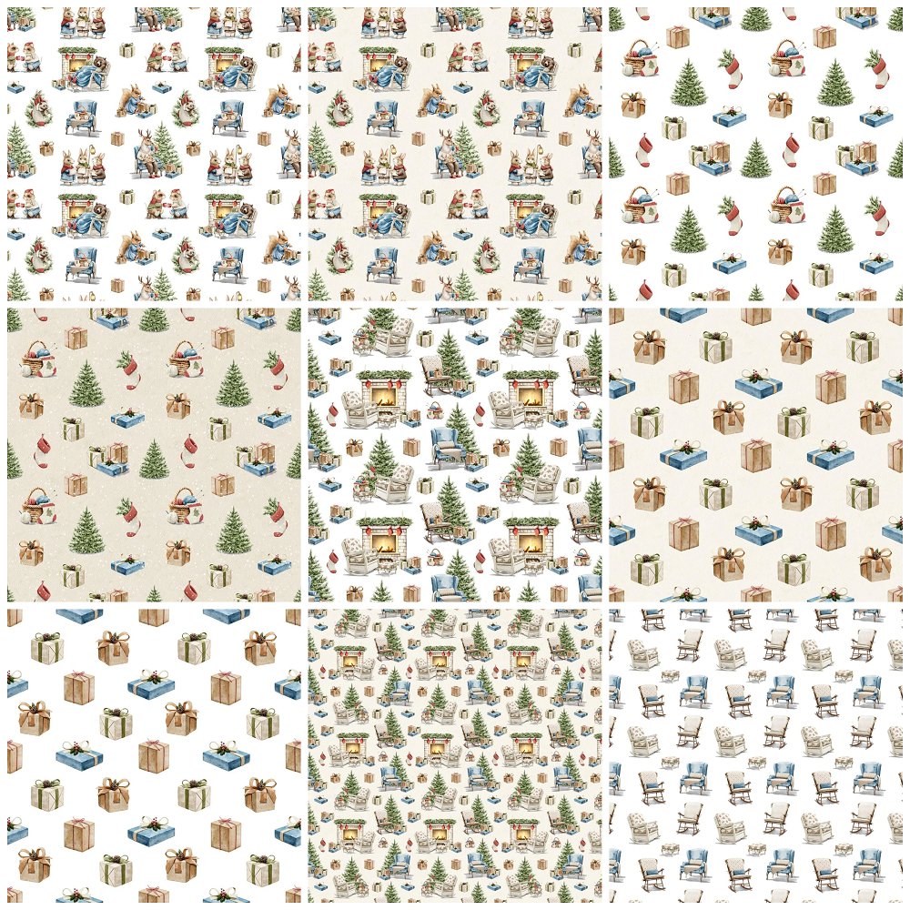 Christmas Little Critters Fat Quarter Bundle - 9 Pieces