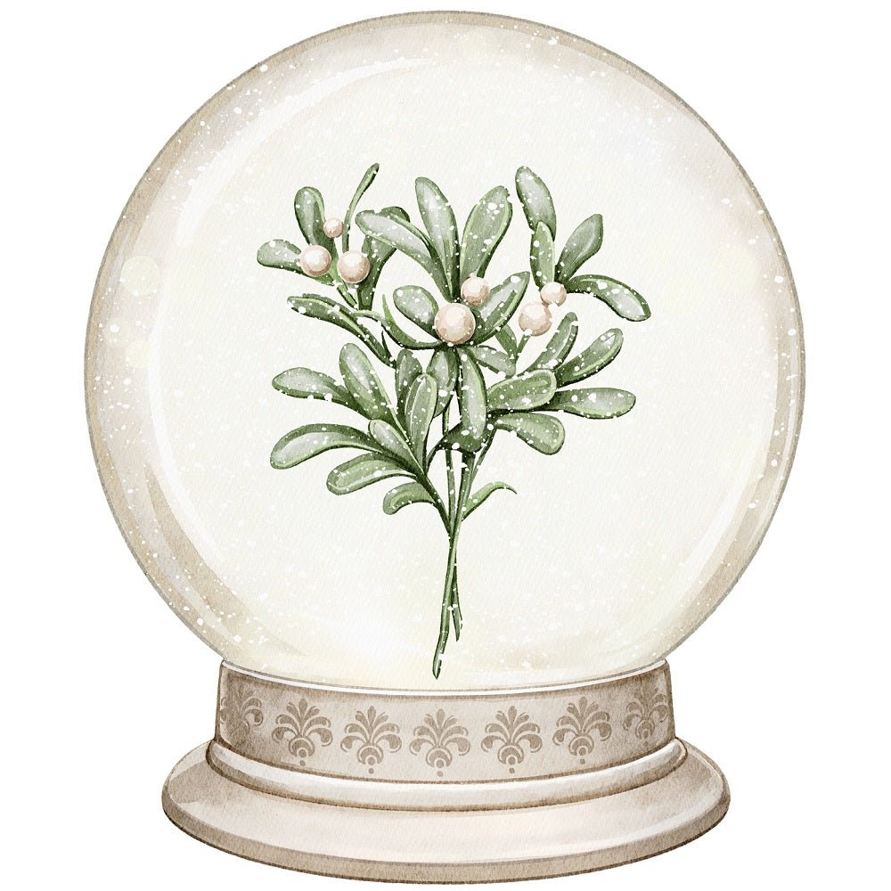 Christmas Little Critters Mistletoe in Snow Globe Fabric Panel