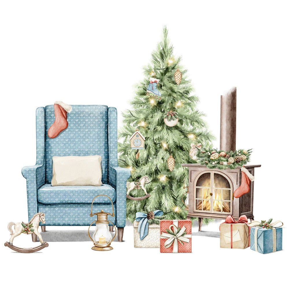 Christmas Little Critters Scene #4 Fabric Panel