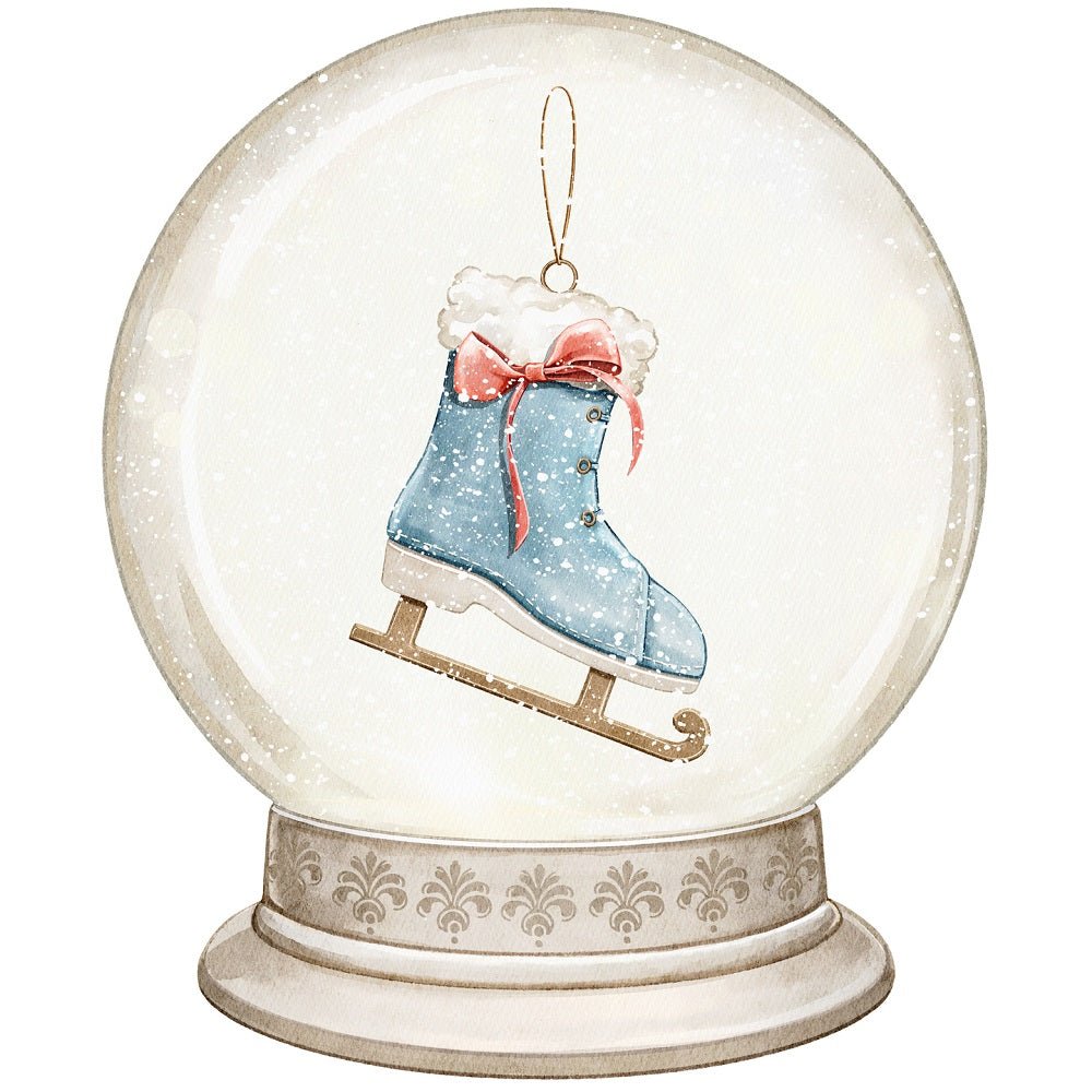 Christmas Little Critters Skates in Snow Globe Fabric Panel