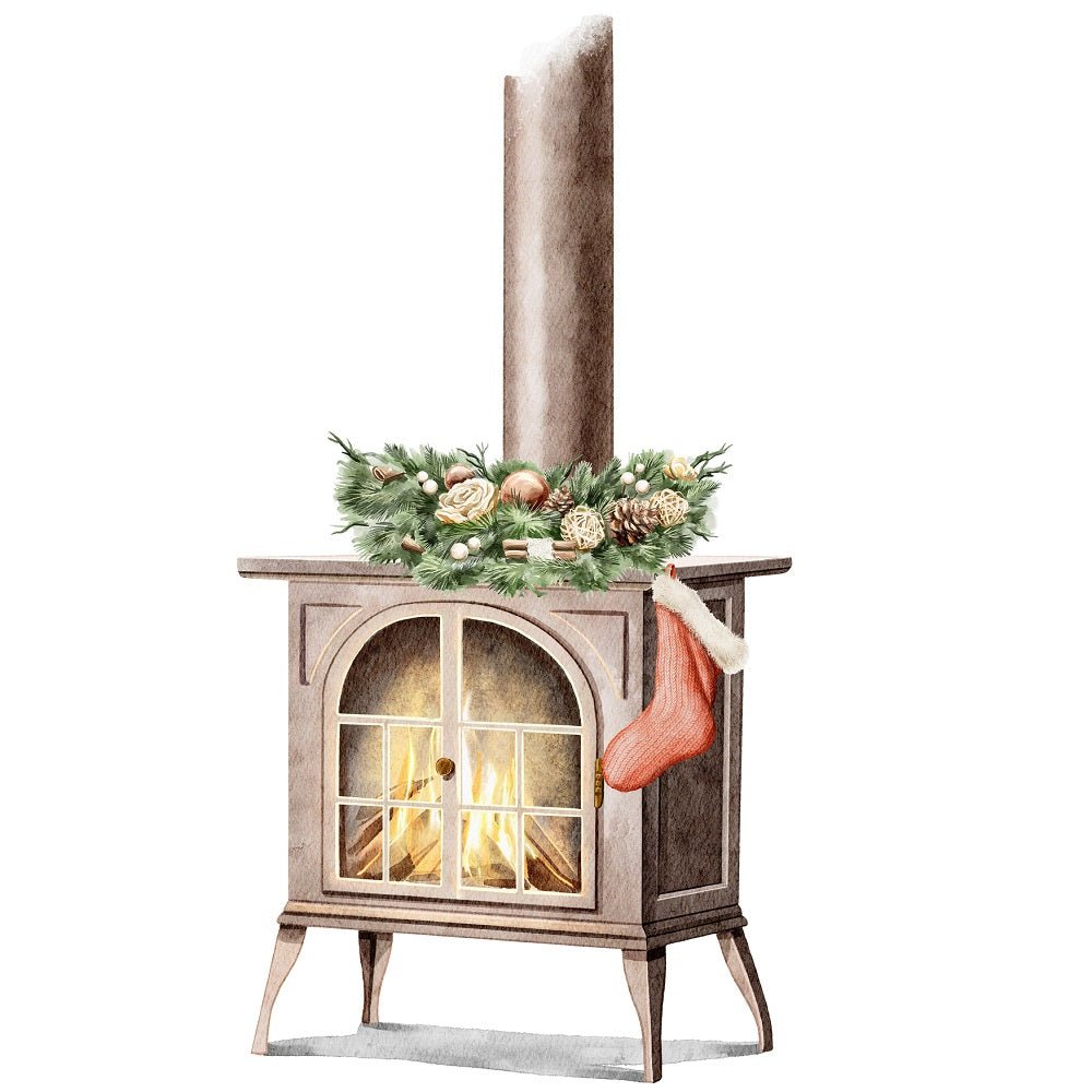 Christmas Little Critters Wood Burning Stove Fabric Panel