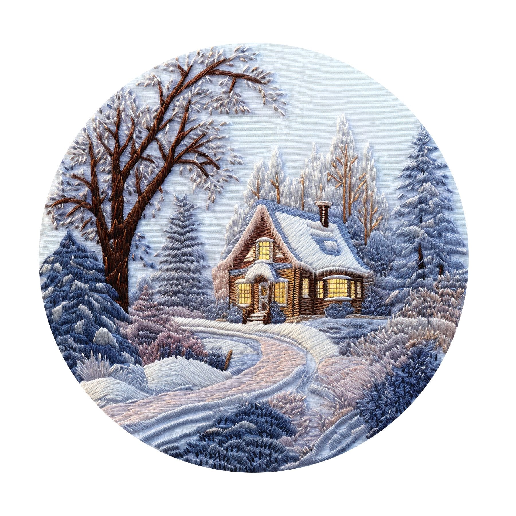 Christmas Ornaments House #6 Fabric Panel
