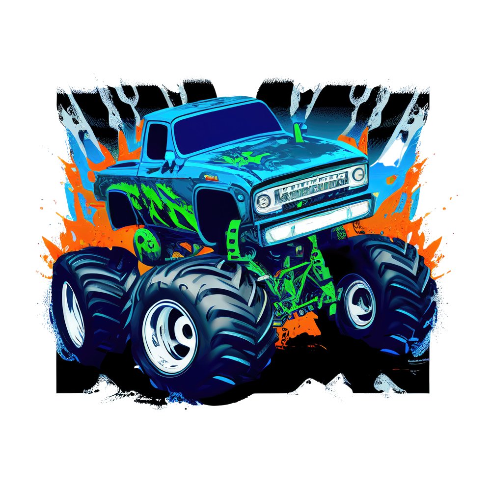 Cool Monster Trucks #2 Fabric Panel