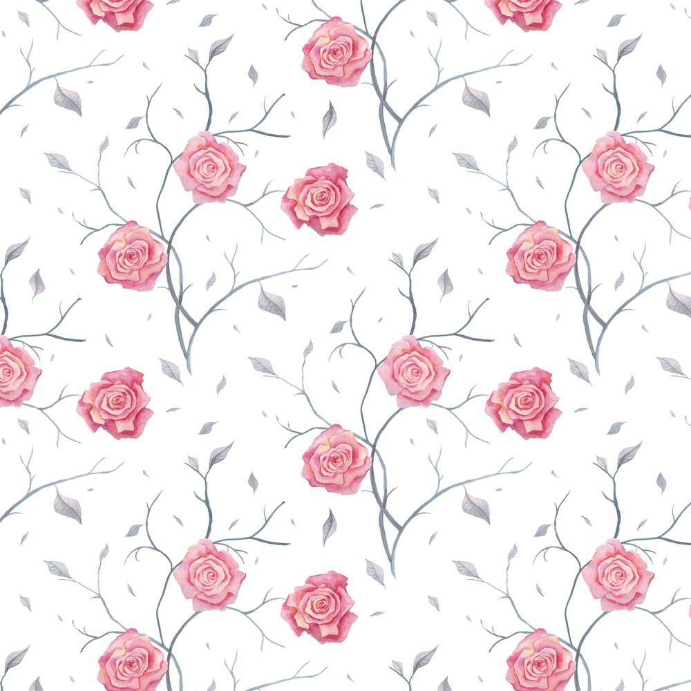 Vintage Hand Drawn Roses Fabric