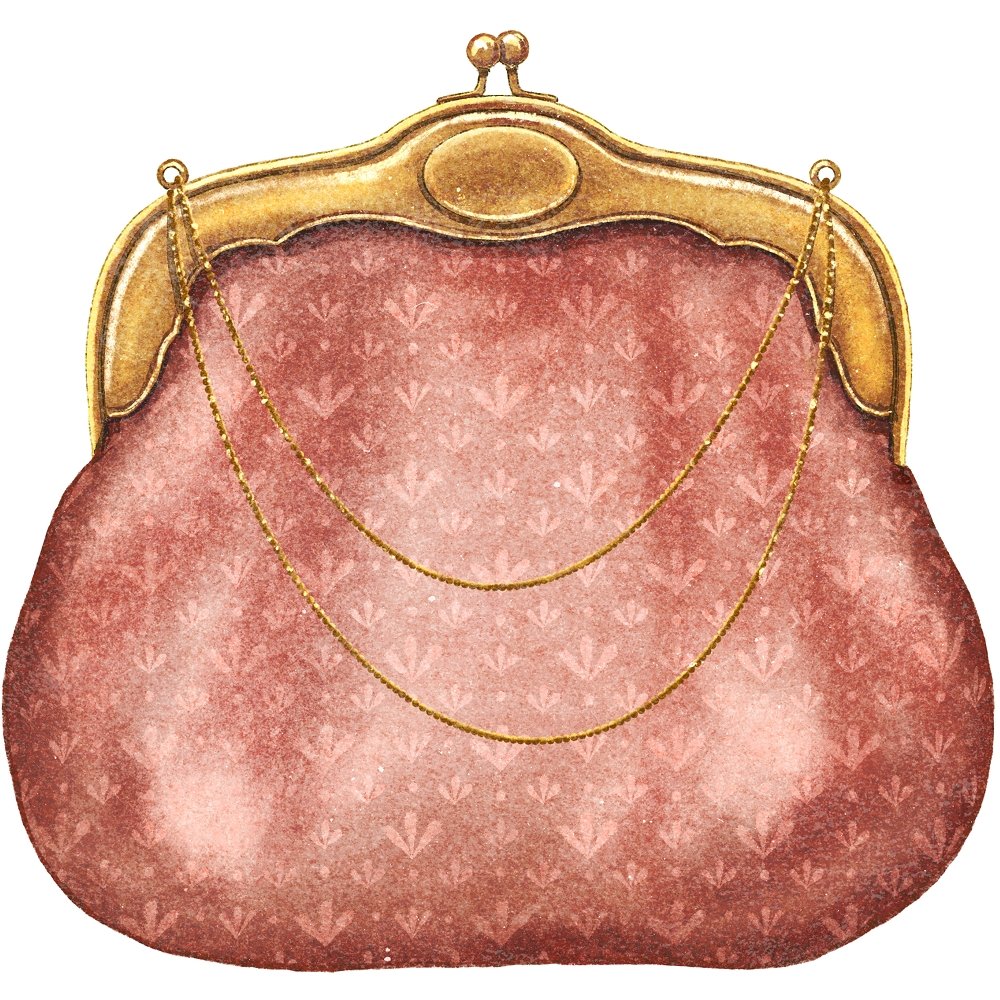 Vintage Handbag Fabric Panel - Red