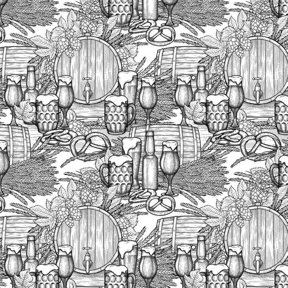 Vintage Oktoberfest Festival Fabric