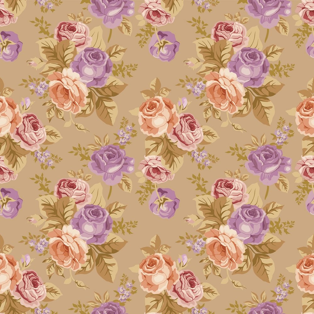 Vintage Roses Fabric - Antique White