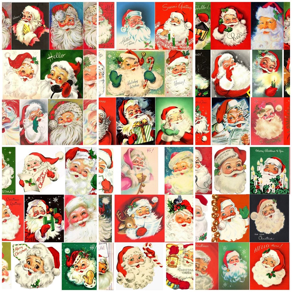 Vintage Santa Claus Fat Quarter Bundle - 6 Pieces