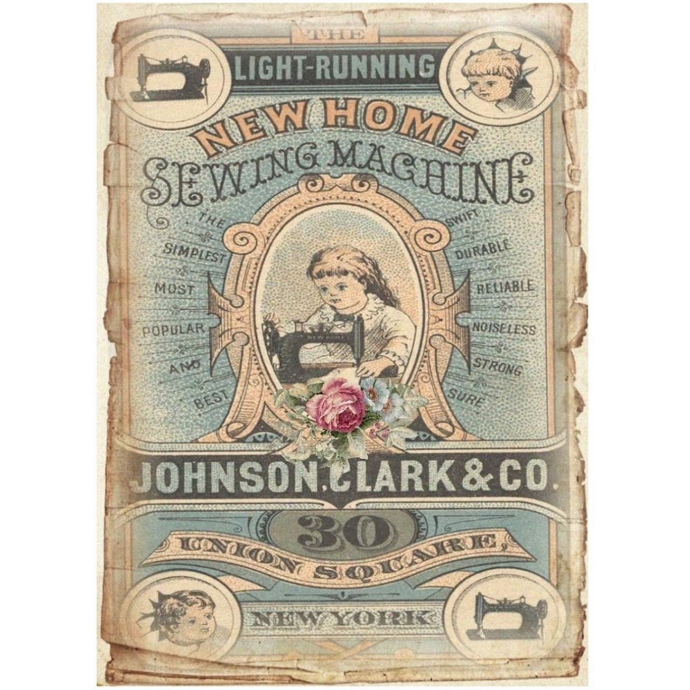 Vintage Sewing Ad #5 Fabric Panel