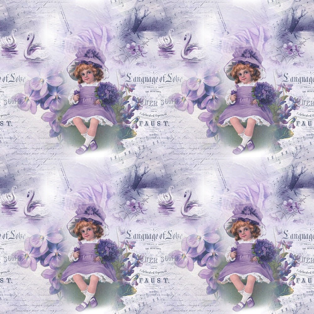 Vintage Violets #2 Fabric