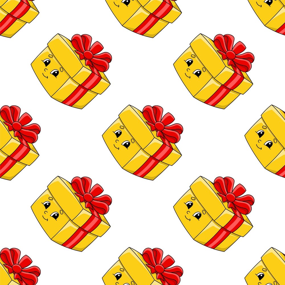 Cartoon Christmas Presents Fabric