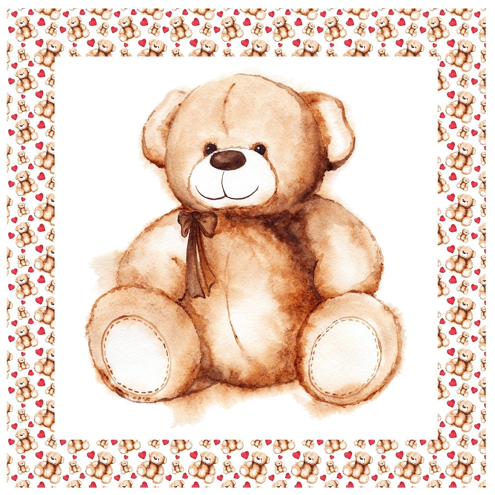 Cartoon Lovely Teddy Bear Pillow Panel