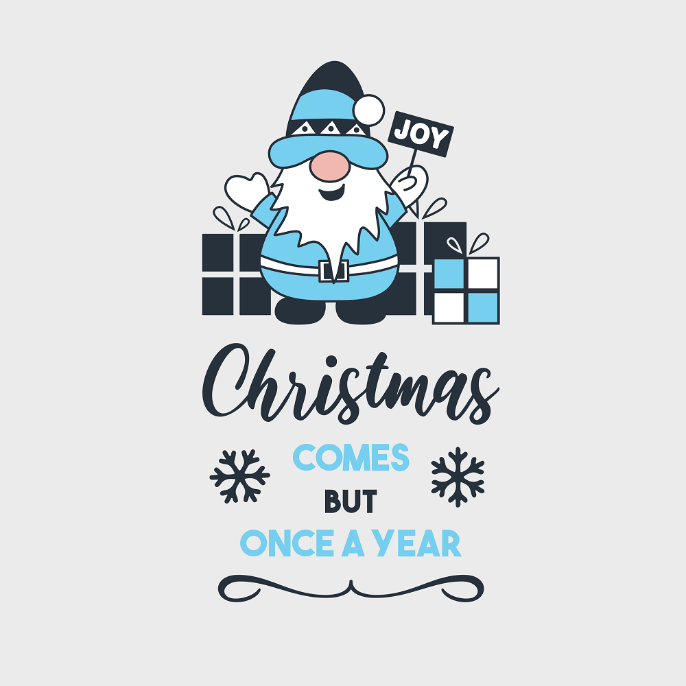 Christmas Comes Once A Year Fabric Panel