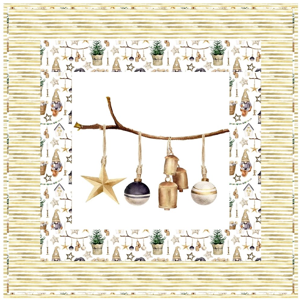 Christmas Farmhouse Gnome Ornaments Wall Hanging 42" x 42"