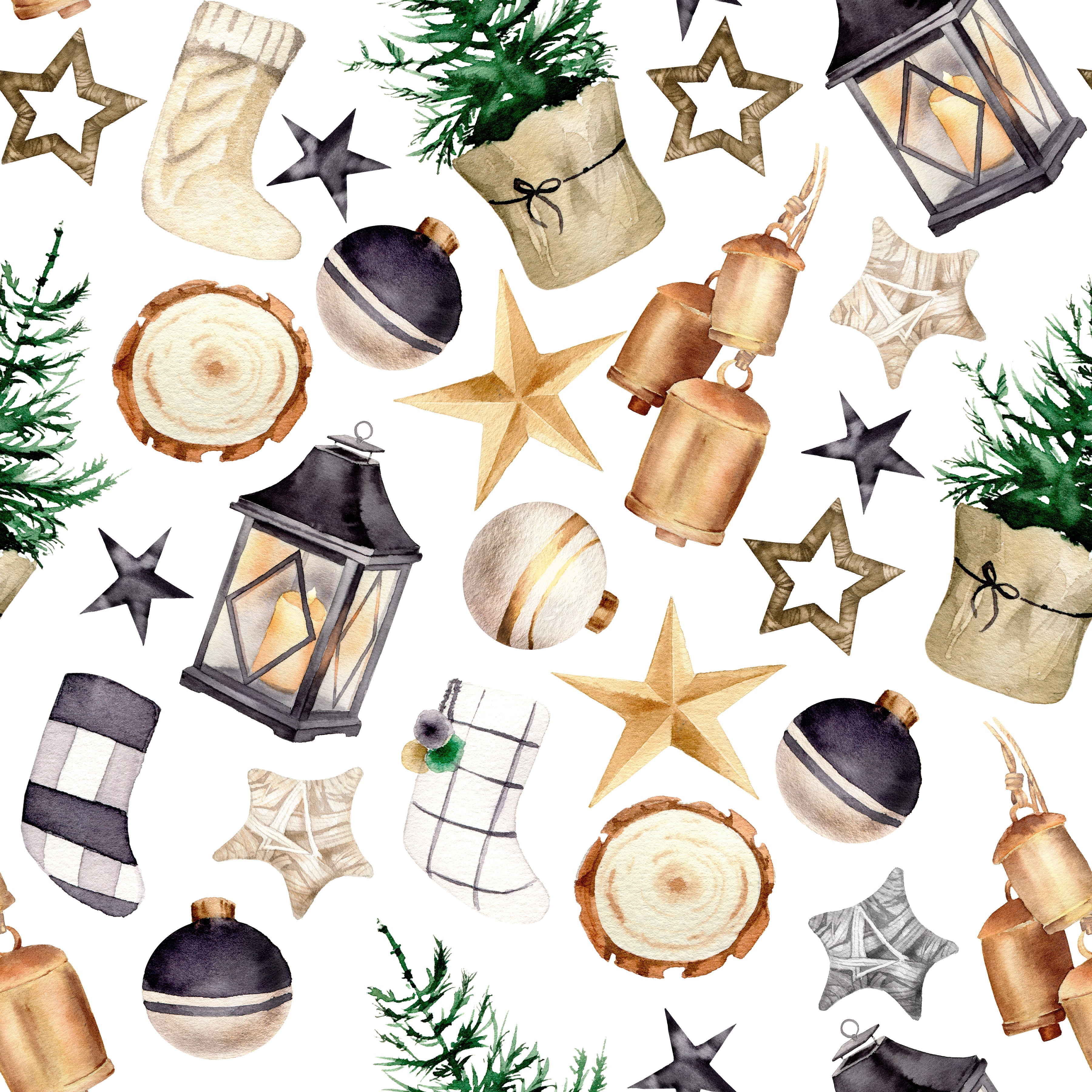 Christmas Farmhouse Gnome Pattern #1 Fabric