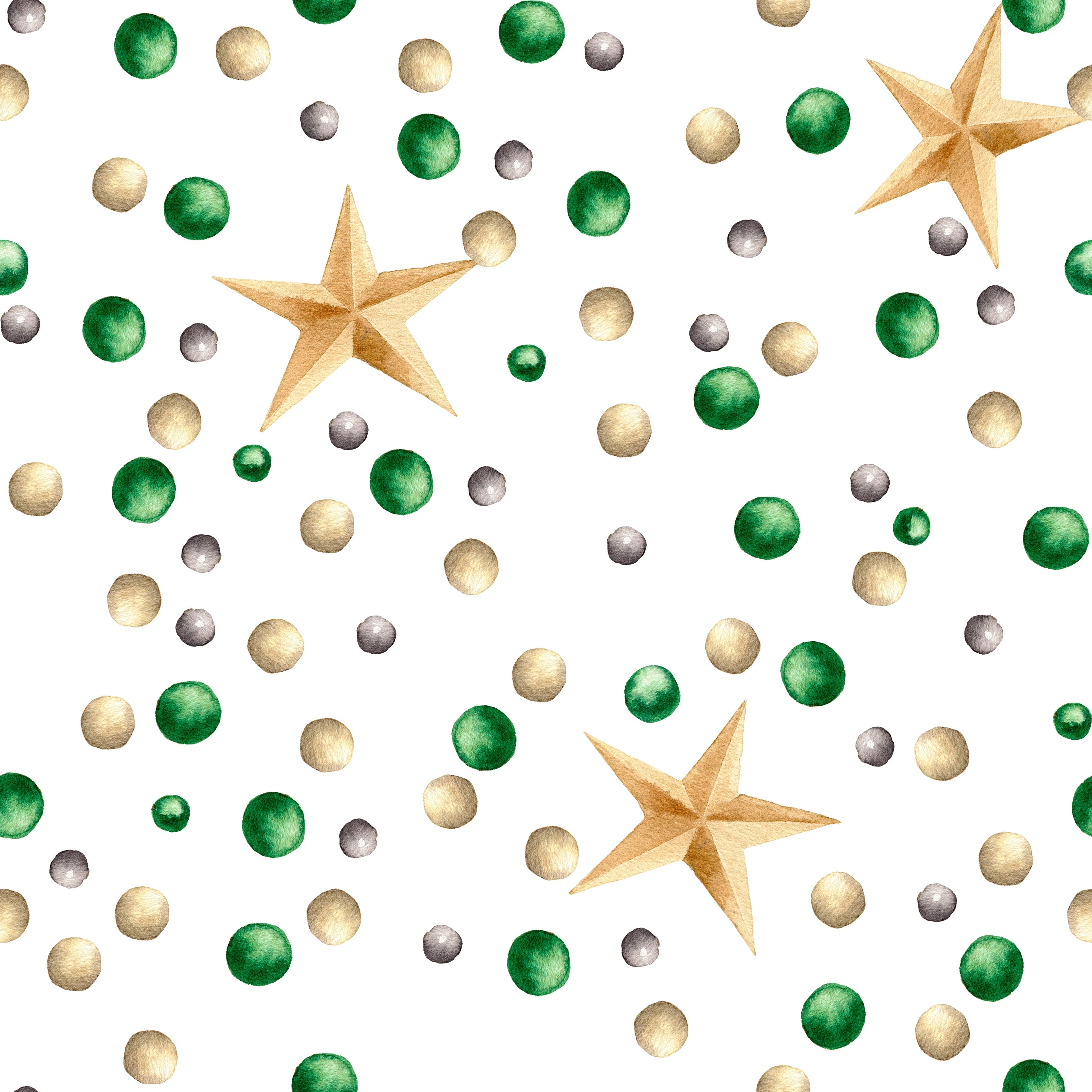 Christmas Farmhouse Gnome Stars and Dots Fabric