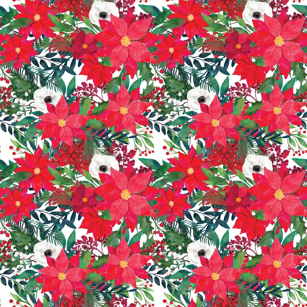 Christmas Floral Pattern #3 Fabric