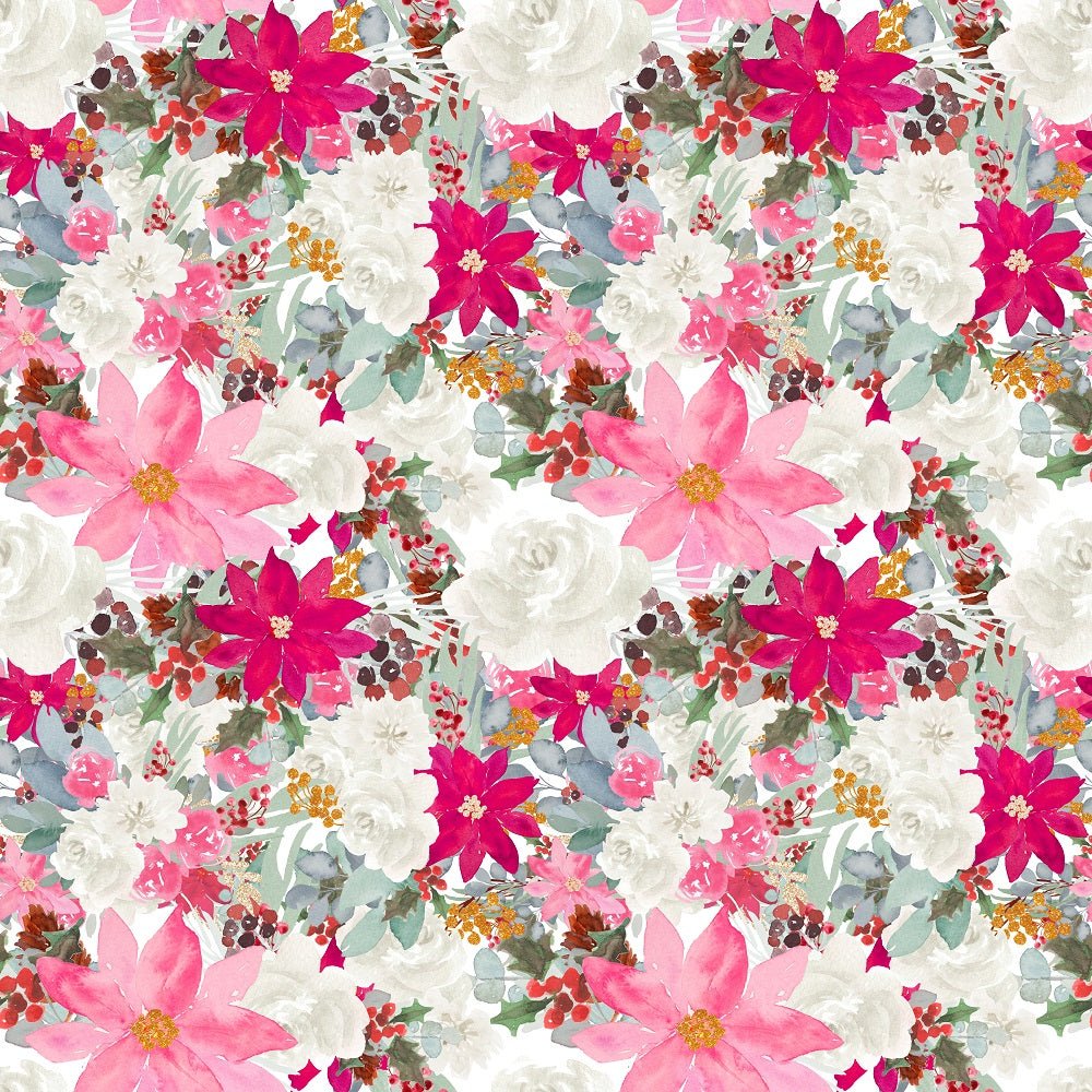 Christmas Floral Pattern #5 Fabric