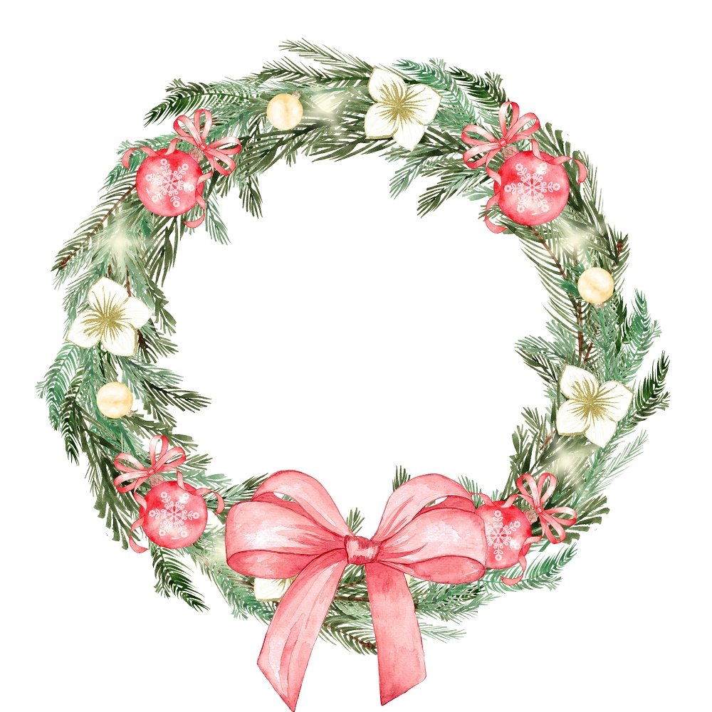 Christmas Joy Wreath Fabric Panel