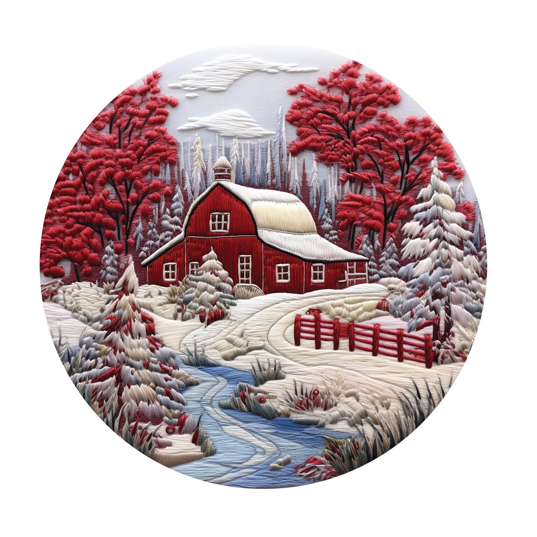 Christmas Ornaments House #1 Fabric Panel