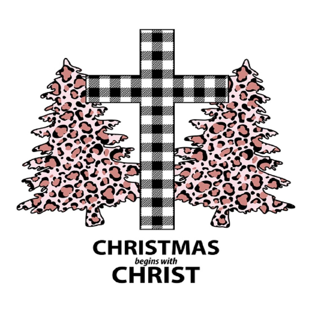 Christmas With Christ Fabric Panel - White