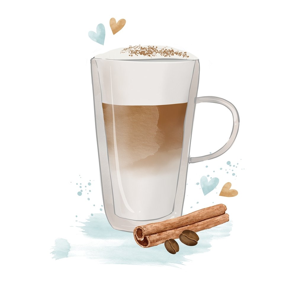 Coffee Elements Fabric Panel - Variation 3