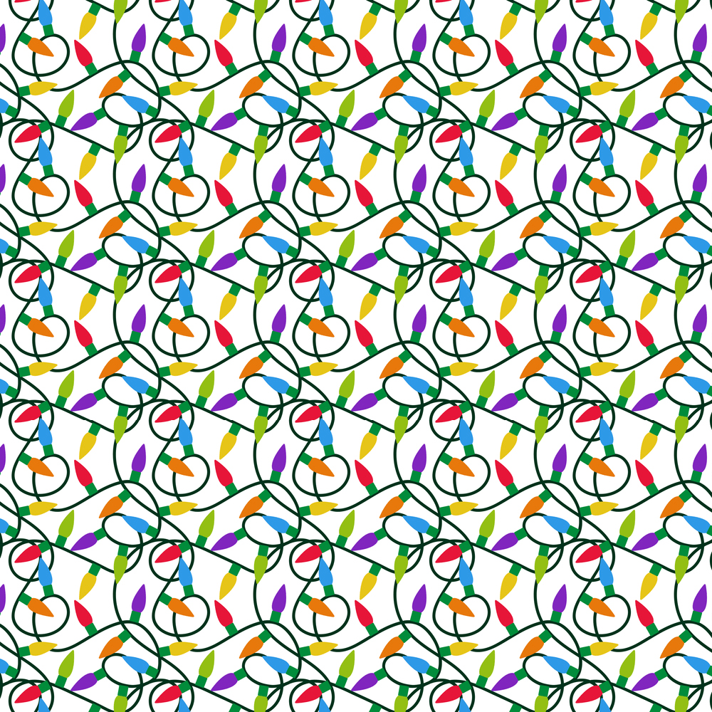 Colorful Christmas Lights Fabric - Multi