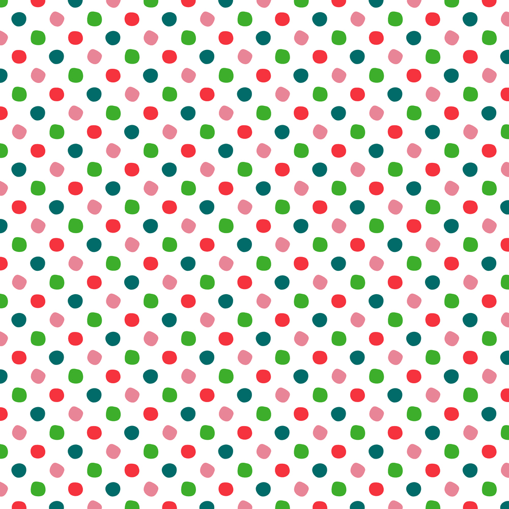 Colorful Christmas Polka Dots Fabric - Multi