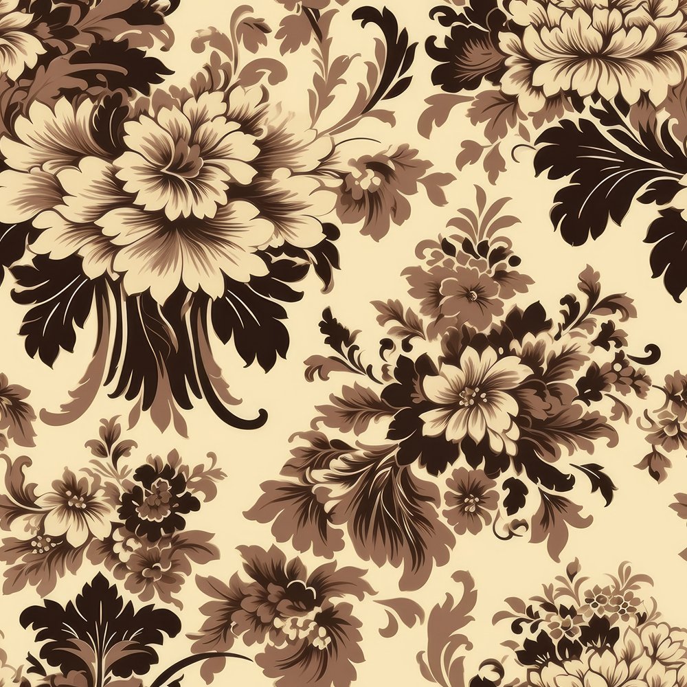 Vintage Beige Damask Pattern #7 Fabric