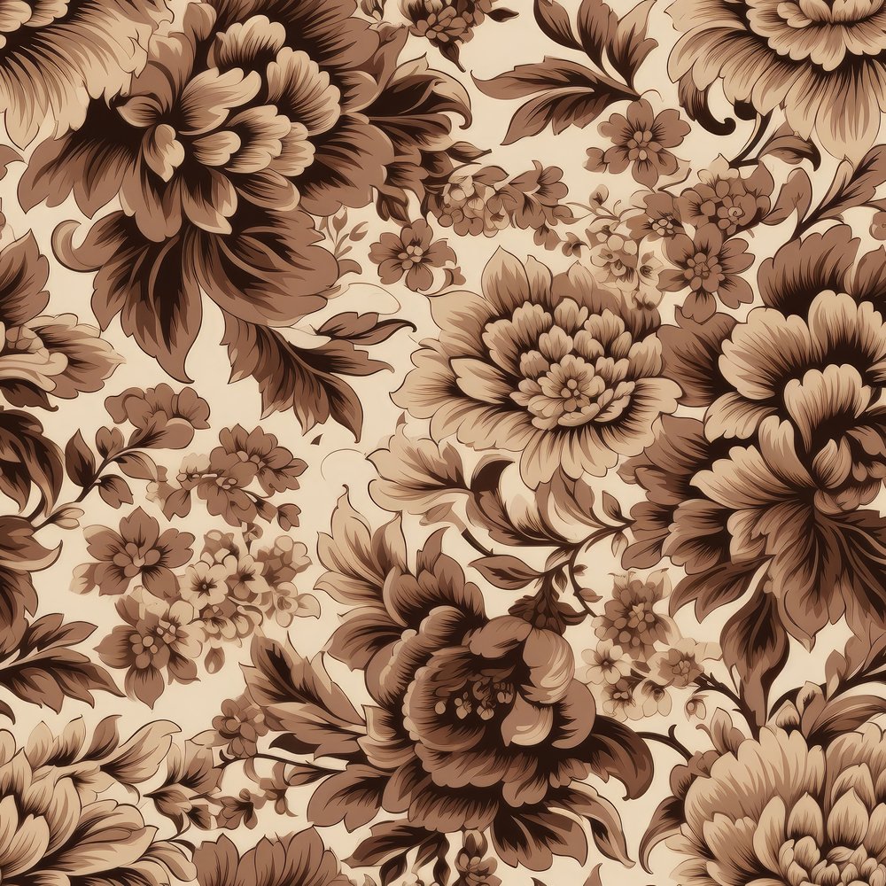 Vintage Beige Damask Pattern #8 Fabric