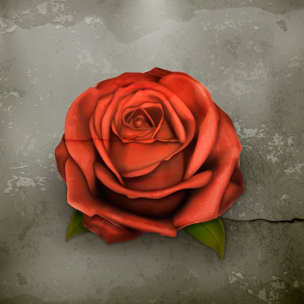 Vintage Blooming Rose Fabric Panel