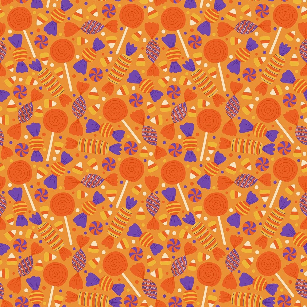 Cartoon Halloween Candy Fabric